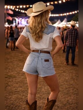 Vtg Wrangler Light Blue Cut Off Denim Shorts